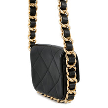 将图像加载到图库查看器中，CHANEL MatelasseFlap Bag ChainShoulder Bag BlackAS2833 Calf Leather Size Mini
