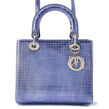 Load image into Gallery viewer, Dior Lady Dior 2WAY Handbag MetalicPurple Leather Size Medium
