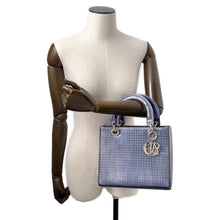 Load image into Gallery viewer, Dior Lady Dior 2WAY Handbag MetalicPurple Leather Size Medium
