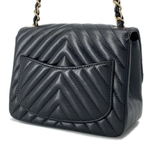 Load image into Gallery viewer, CHANEL Chevron Mini ChainShoulder Bag BlackA35200 Lambskin Size 18
