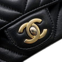 Load image into Gallery viewer, CHANEL Chevron Mini ChainShoulder Bag BlackA35200 Lambskin Size 18
