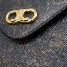 将图像加载到图库查看器中，CELINE CELINE Chain Wallet Black/Brown10F822CZT PVC/Leather
