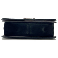 将图像加载到图库查看器中，CHANEL ★Boy Chanel ChainShoulder Bag Black Velour Size 25
