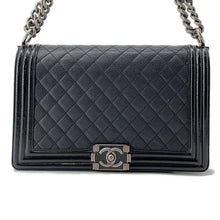 Load image into Gallery viewer, CHANEL Boy Chanel ChainShoulder Bag BlackA92193 Lambskin Patent Leather Size Large
