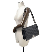 Load image into Gallery viewer, CHANEL Boy Chanel ChainShoulder Bag BlackA92193 Lambskin Patent Leather Size Large
