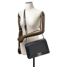 Load image into Gallery viewer, CHANEL Boy Chanel ChainShoulder Bag BlackA92193 Lambskin Patent Leather Size Large
