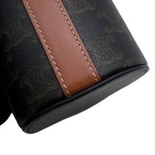 将图像加载到图库查看器中，CELINE Triomphe Cylindrical Shoulder Bag Black/Brown PVC Leather
