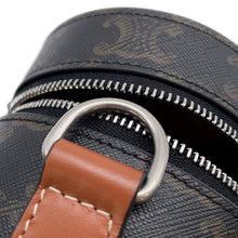 将图像加载到图库查看器中，CELINE Triomphe Cylindrical Shoulder Bag Black/Brown PVC Leather
