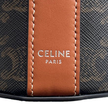 将图像加载到图库查看器中，CELINE Triomphe Cylindrical Shoulder Bag Black/Brown PVC Leather
