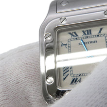 将图像加载到图库查看器中，CARTIER Santos Garbe SM H35.0mm×W24.0mm Stainless Steel White DialW20017D6
