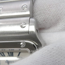 将图像加载到图库查看器中，CARTIER Santos Garbe SM H35.0mm×W24.0mm Stainless Steel White DialW20017D6
