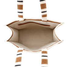 将图像加载到图库查看器中，CELINE Cabas Tice Tote Bag Ivory/Brown196762 Canvas Leather Size Large
