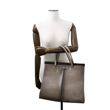 Load image into Gallery viewer, Berluti Rutty Tote Bag Sand Gray Leather Size 38
