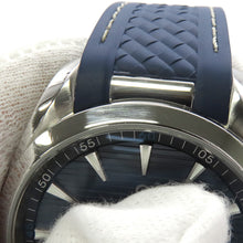 将图像加载到图库查看器中，OMEGA Seamaster Aqua Terra Co-Axial Master Chronometer W41mm Stainless Steel Rubber Blue Dial220.12.41.21.03.001
