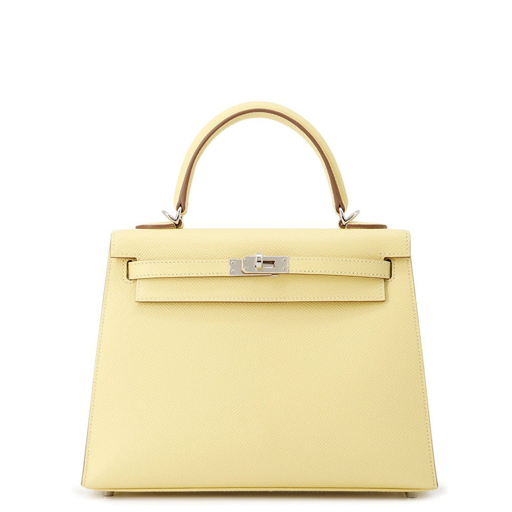 HERMES Kelly Sellier Jaune Poussin Epsom Size 25