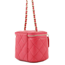 将图像加载到图库查看器中，CHANEL Matelasse Mini Vanity Chain Shoulder Bag PinkAP1340 Caviar Leather
