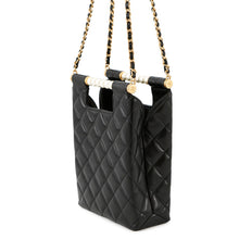 Load image into Gallery viewer, CHANEL Matelasse Pearl Handle Chain Shoulder Bag BlackAP4520 Lambskin
