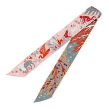 将图像加载到图库查看器中，HERMES Twilly Orpheus&#39;s Charm Griassier/Rose Poudre/Violet Silk100%
