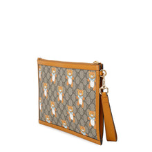 将图像加载到图库查看器中，GUCCI KAI x GUCCI Teddy Bear GG Supreme Clutch Bag Yellow/Beige660162 PVC Leather
