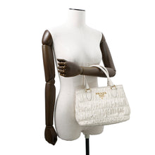 Load image into Gallery viewer, PRADA Gathered 2WAY Shoulder Bag White1BA172 Leather
