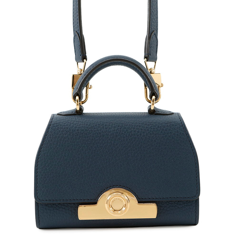 MOYNAT Moynat Régienne 2-Way Handbag Navy Leather Size Nano