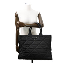 将图像加载到图库查看器中，PRADA Re-Nylon Topstitch Tote Bag Black2VG096 Nylon
