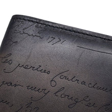 将图像加载到图库查看器中，Berluti Calligraphy Bifold Wallet Long Wallet Brown Leather
