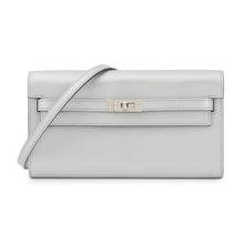 Load image into Gallery viewer, HERMES ★Kelly Wallet Long To Go Argent Chevre Shamqila
