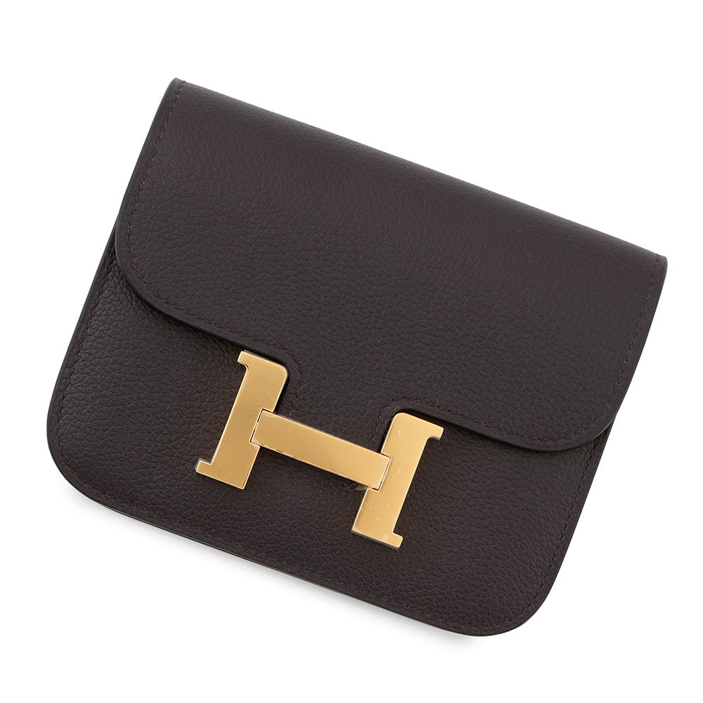 HERMES Constance Slim Pleur Noir/Rose Azalee Evercolor