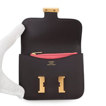 将图像加载到图库查看器中，HERMES Constance Slim Pleur Noir/Rose Azalee Evercolor

