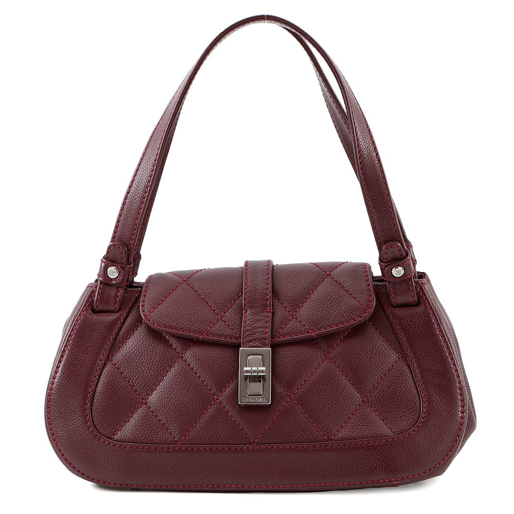 CHANEL Matelasse 2.55 Handbag Bordeaux Caviar Leather