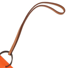 将图像加载到图库查看器中，HERMES SacOrange Bag Charm Feu/Gold Lambskin

