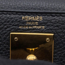 将图像加载到图库查看器中，HERMES Kelly Retourne Black Togo Leather Size 28
