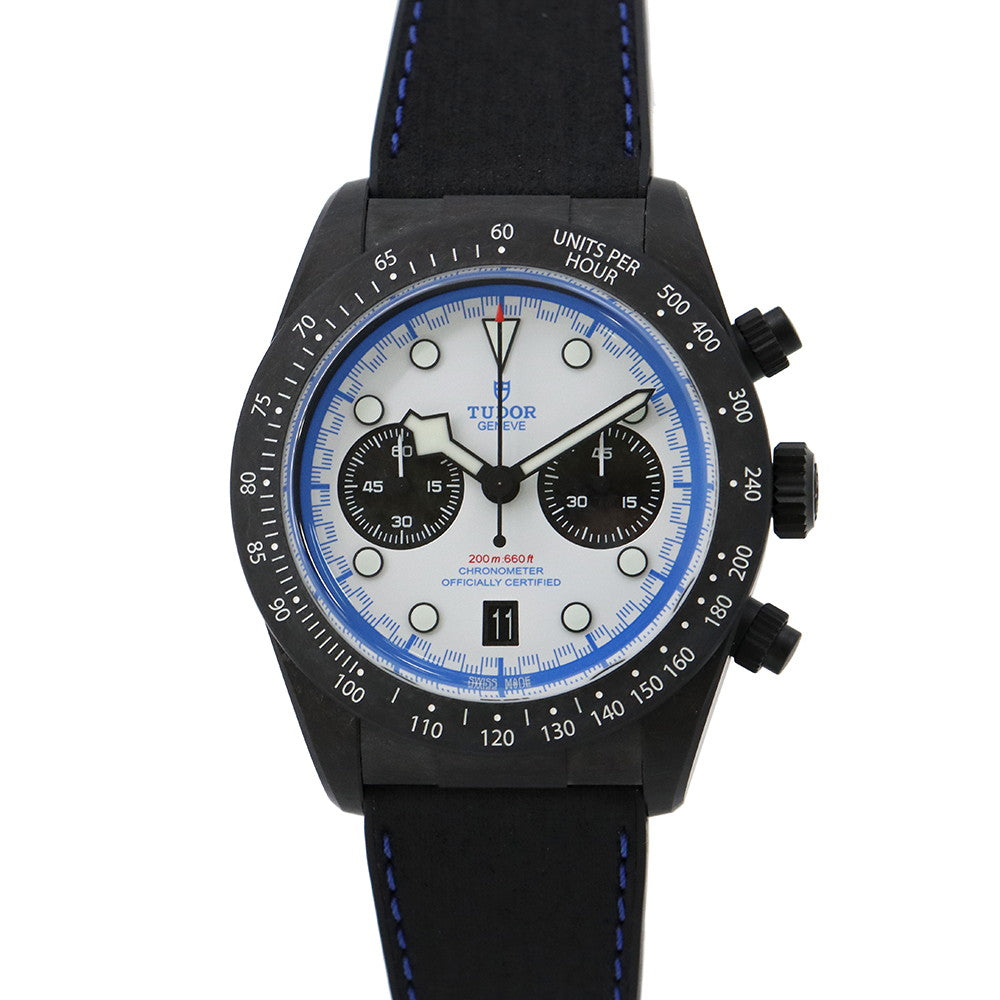 TUDOR Black Bay Chrono Carbon25 Limited Edition (2025 units) W42mm CA Rubber Leather White DialM79377KN-0001