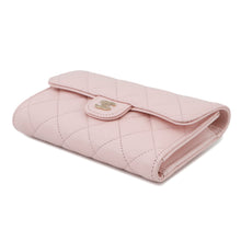 将图像加载到图库查看器中，CHANEL Matelasse Small Zip Wallet PinkAP0232 Caviar Leather
