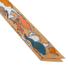 将图像加载到图库查看器中，HERMES A thousand and one rabbits Beige Dore/Apricot Silk100%
