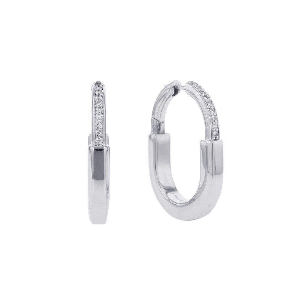 TIFFANY&Co. Padlock Earrings Size Medium72342801 18K White Gold