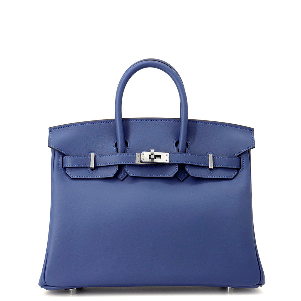 HERMES Birkin Blue Tie Swift Leather Size 25