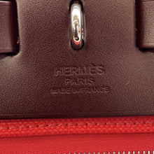 将图像加载到图库查看器中，HERMES Herbag Zip Le Tourne Rouge Piment/Rouge HPM Toile Officier Vache Hunter Leather Size PM/31
