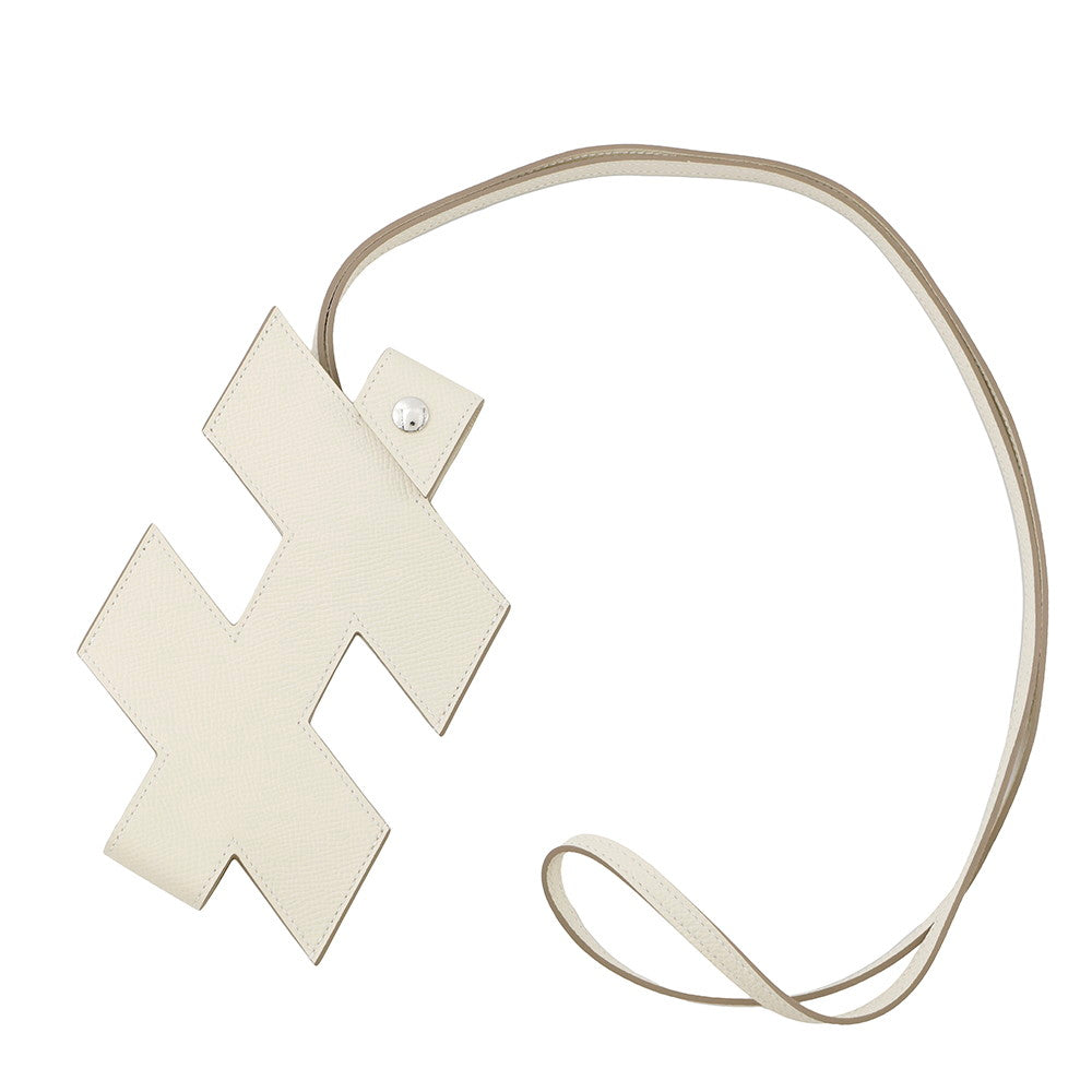 HERMES ★H tag phone case Craie Epsom