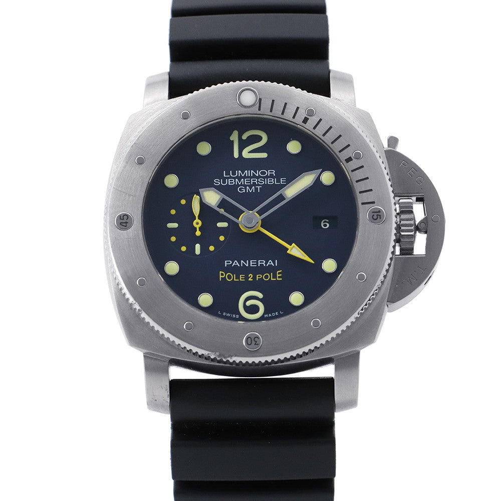 PANERAI Luminor Submersible 1950 3DAYS GMT Limited to 500 pieces W47mm TI Rubber Blue DialPAM00719