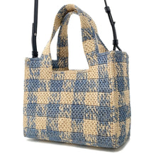 Load image into Gallery viewer, LOEWE Loewe Font Tote Natural/Light BlueALF1B59X16 Raffia Size Small
