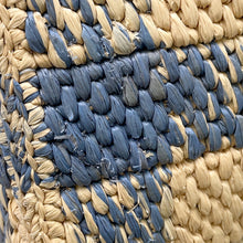 Load image into Gallery viewer, LOEWE Loewe Font Tote Natural/Light BlueALF1B59X16 Raffia Size Small
