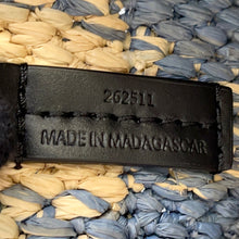 Load image into Gallery viewer, LOEWE Loewe Font Tote Natural/Light BlueALF1B59X16 Raffia Size Small
