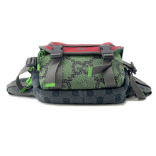 将图像加载到图库查看器中，GUCCI GG Backpack Green/Red/Gray752100 Nylon
