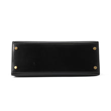 将图像加载到图库查看器中，HERMES Kelly Sellier Black Box Calf Leather Size 28
