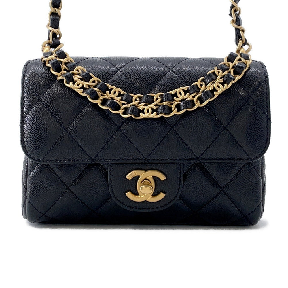 CHANEL Mini Flap Hand Bag BlackAS5239 Caviar Leather Size Mini