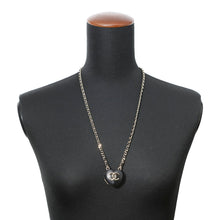 Load image into Gallery viewer, CHANEL CC Logo Mirror Necklace BlackAB9463 Lambskin
