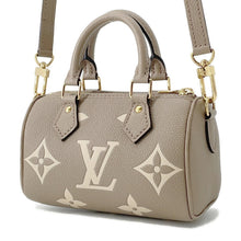 将图像加载到图库查看器中，LOUIS VUITTON Nano Speedy TourterelleGray/CreamM82890 Monogram Empreinte Leather Size Nano
