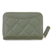 Load image into Gallery viewer, CHANEL Matelasse Classic Zip Coin Purse KhakiAP0216 Lambskin

